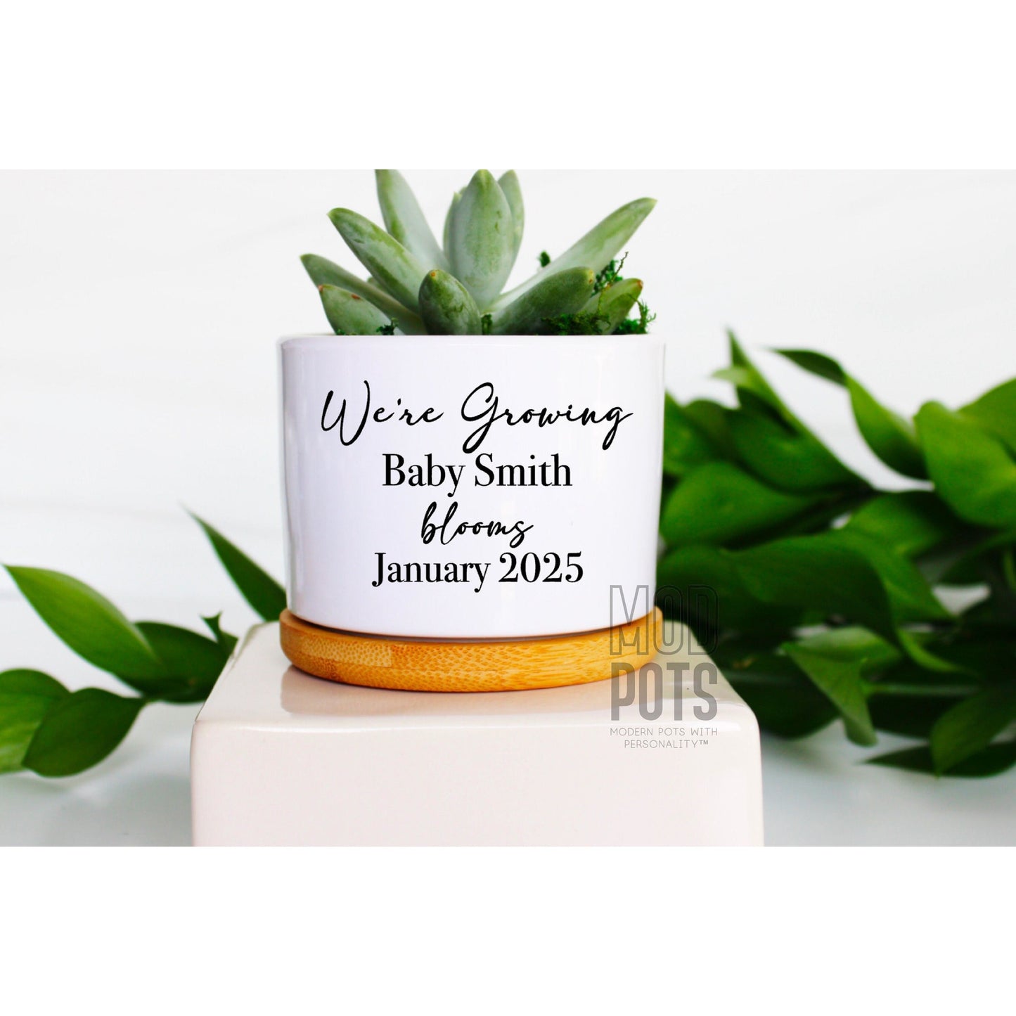 We're Growing Baby Smith Blooms Month/Year (personalizable)