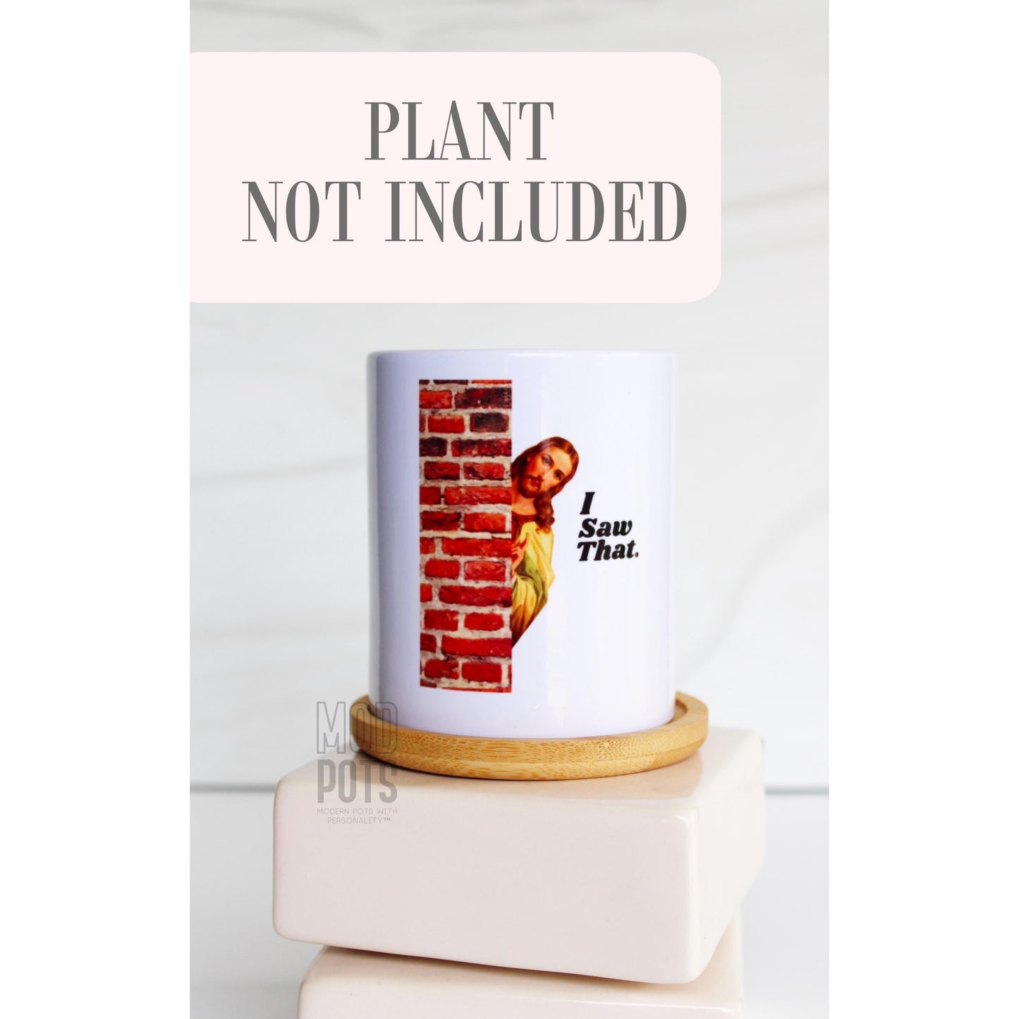 TALL MOD POT- Jesus Peeking - I Saw That