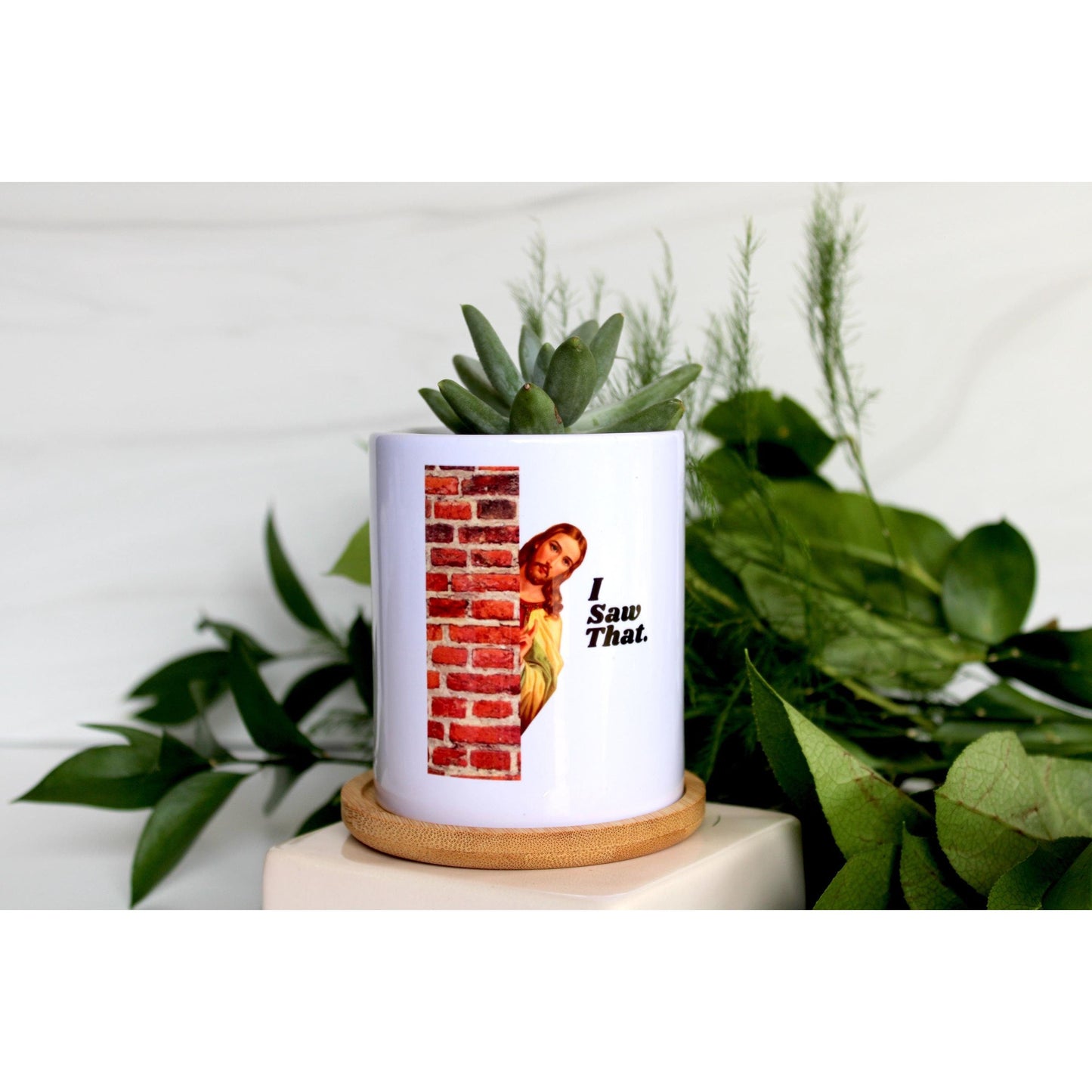 TALL MOD POT- Jesus Peeking - I Saw That