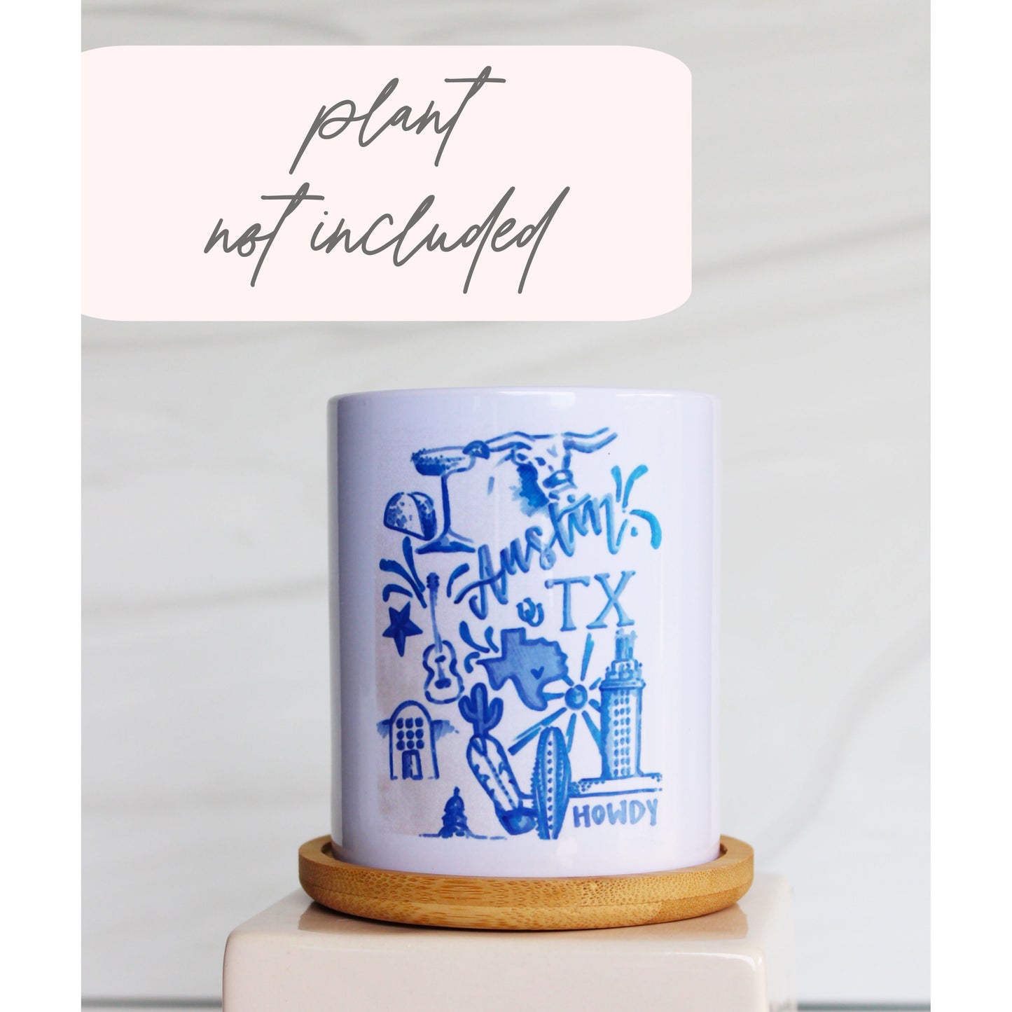 Austin, Texas Blue Print - Special Edition Tall Mod Pot