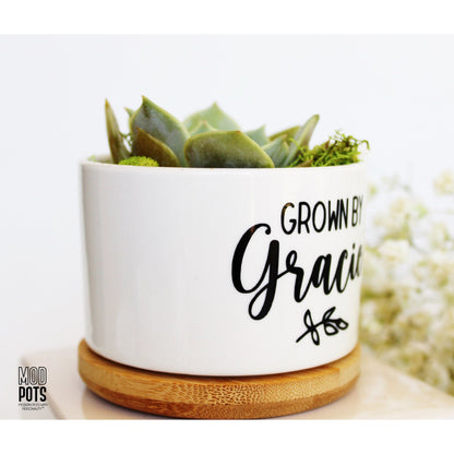 Grown By NAME personalized pot