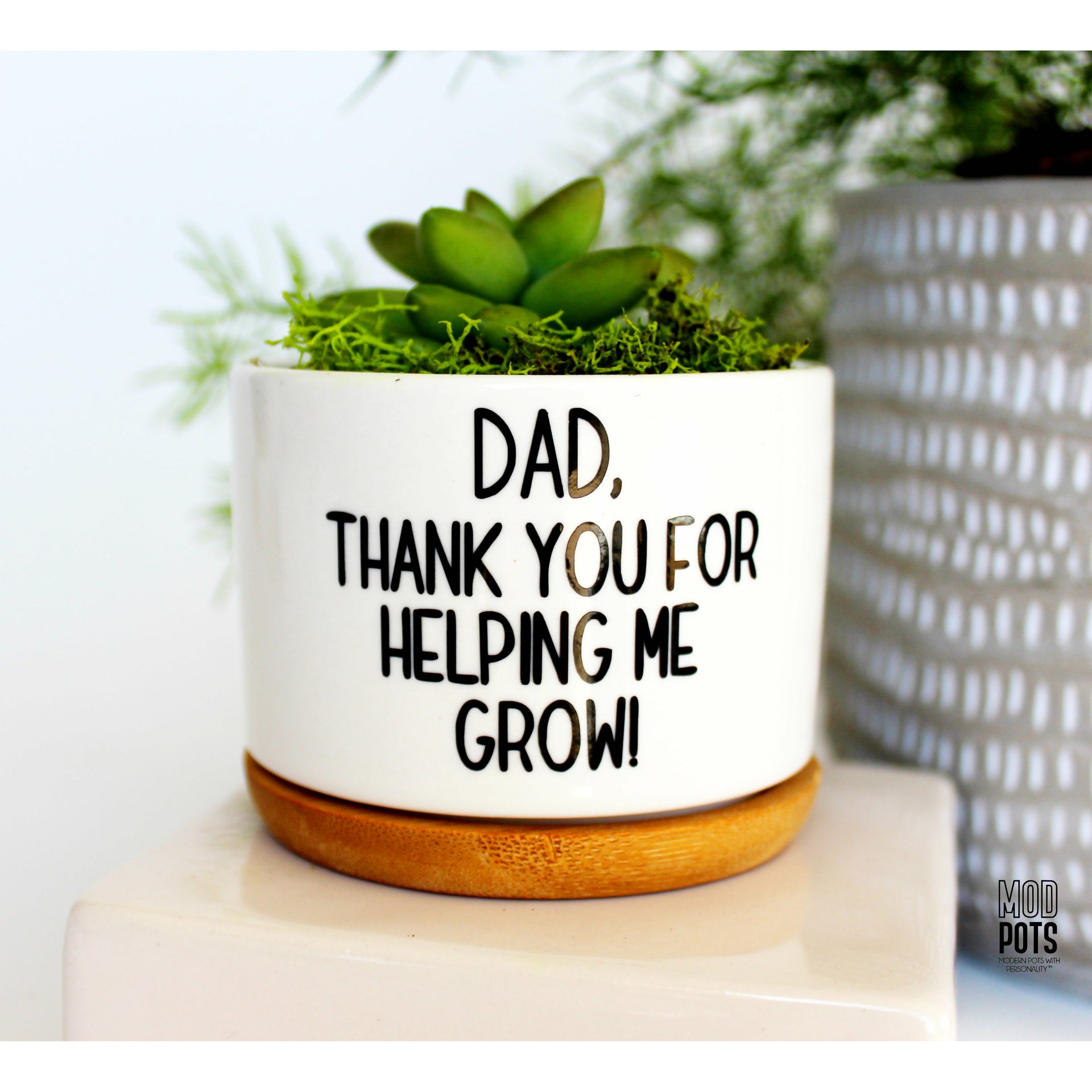thank you plant pot Dad, Thank You for Helping Me Grow – Mod Pots Shop