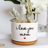 I Love You Mom with Small Red Heart