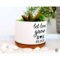 Let Love Grow Personalized with Initials & Date